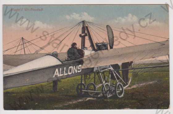  - Letadlo - Allons (Flugfeld Wr.-Neustadt), kolorovaná