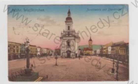  - Přerov, Hranice (Mähr. Weisskirchen), náměstí, kostel, kolorovaná
