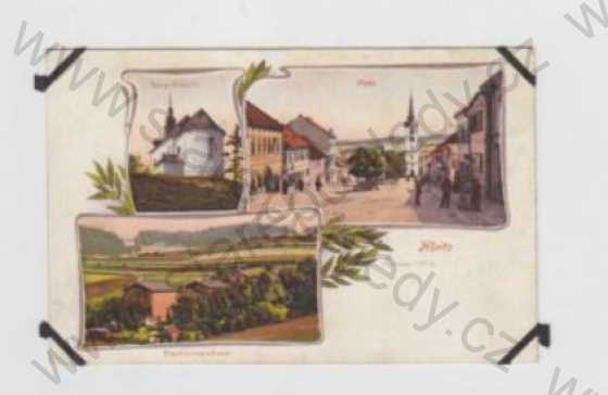  - Český Krumlov, Hořice (Höritz), více pohledů, kaple, náměstí, příroda, kolorovaná, foto J.Seidel