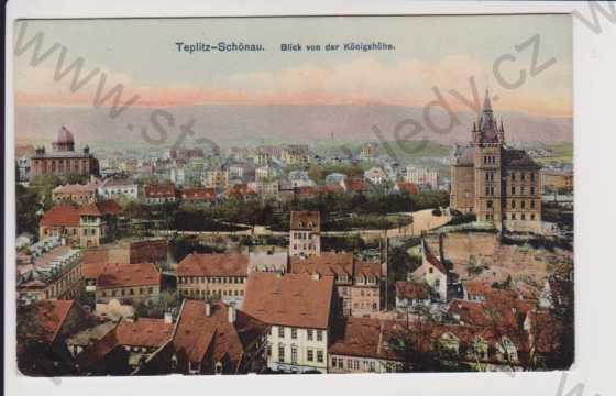  - Teplice (Teplitz - Schönau) - celkový pohled (Königshöhe), kolorovaná