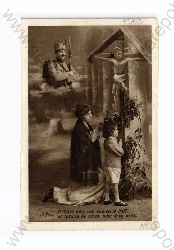  - Vojenství koláž modlící se žena s dítětem voják 