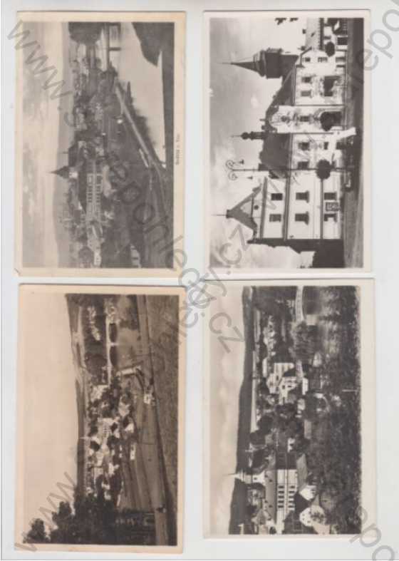 - 4x Světlá nad Sázavou (Havlíčkův Brod), celkový pohled, radnice, Grafo Čuda Holice, Fototypia-Vyškov