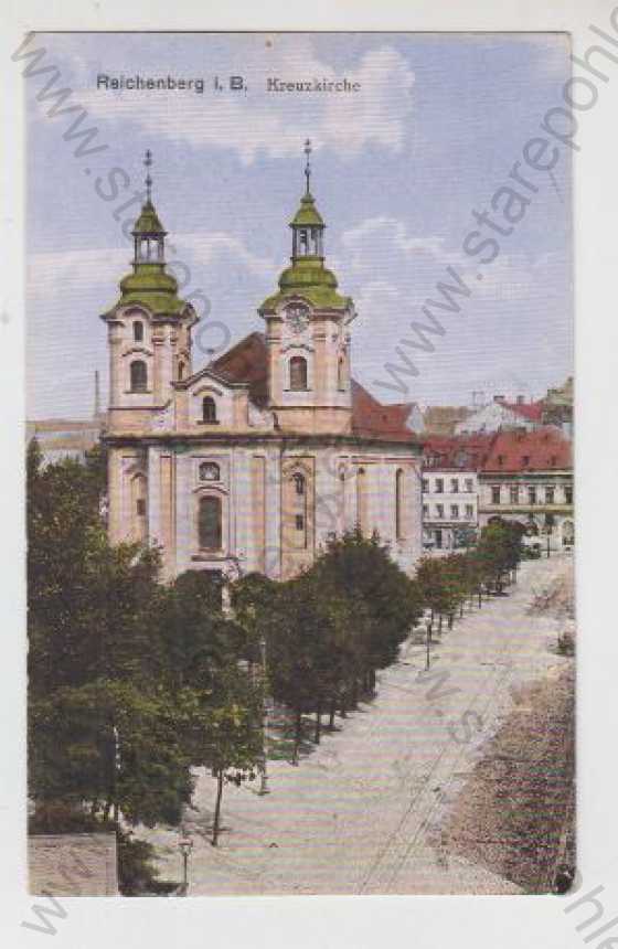  - Liberec (Reichenberg), kostel, kolorovaná