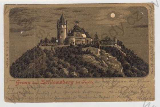  - Doubravská hora (Schlossberg) - Teplice, zámek, mondschein, DA