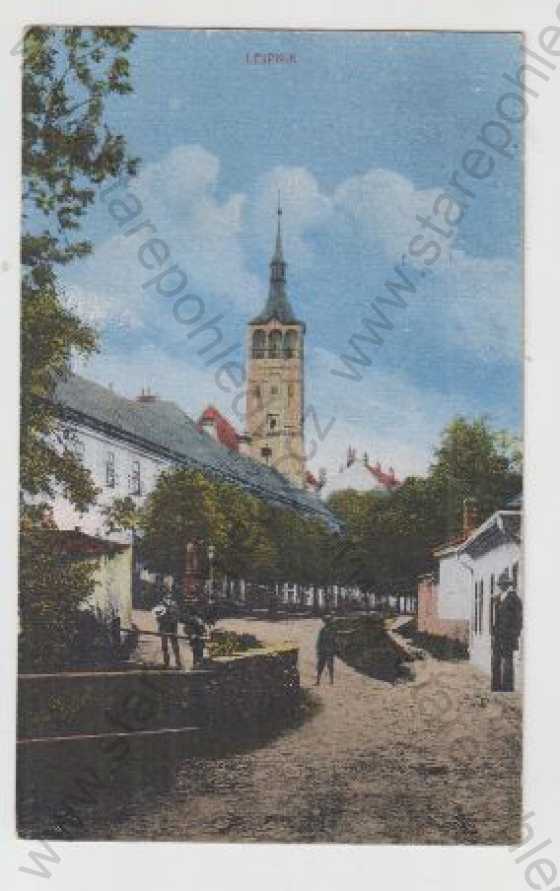  - Lipník nad Bečvou (Leipnik) - Přerov, pohled ulicí, kolorovaná