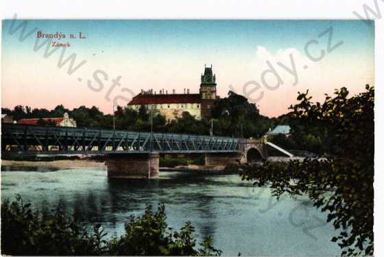  - Brandýs n. Labem Praha- Východ částečný záběr města zámek most