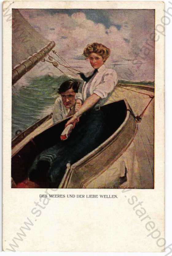  - Milostné páry pár na moři na lodi na zadní straně rébus