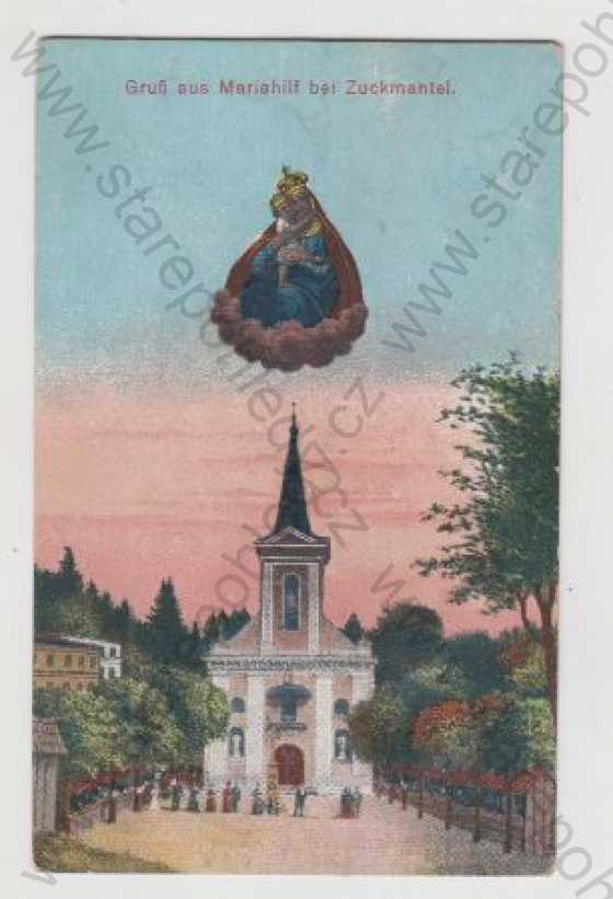  - Poutní kostel Panny Marie Pomocné (Mariahilf) - Jeseník, kostel, Madona, kolorovaná