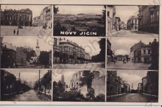  - Nový Jičín (Neutitschein) - více pohledů, náměstí, ulice, obchody, Hukvaldy hrad, kostel, Bromografia