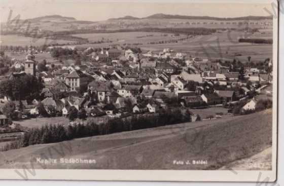  - Kaplice - Kaplitz (Český Krumlov, jižní Čechy) pohled na město, kostel, foto Seidl