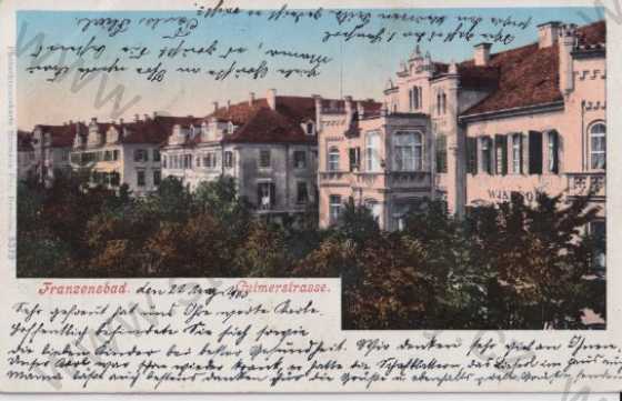  - Františkovy lázně - Franzensbad (Cheb), Culmerstrasse, ulice, litografie, kolorovaná, DA