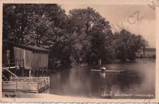  - Lázně Bělohrad (Jičín), Pardoubek, rybník, plovárna, loďka, Bromografia