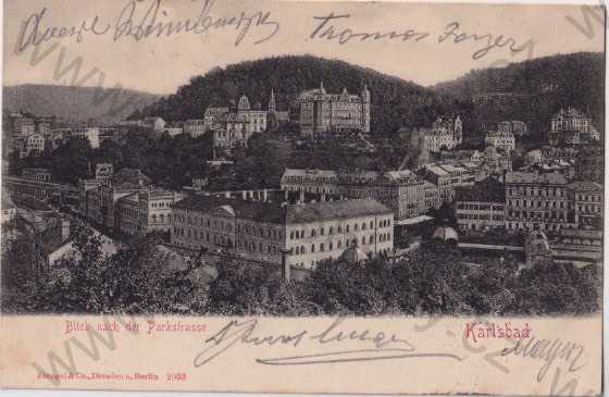  - Karlovy Vary - Karlsbad, pohled na město, DA, litografie