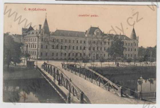  - České Budějovice, Justiční palác, most, řeka