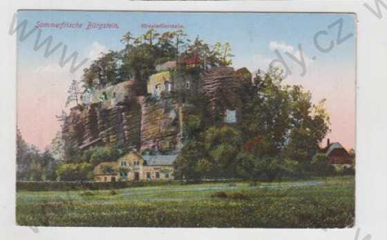  - Sloup v Čechách (Bürgstein) - Česká Lípa, hrad, kolorovaná