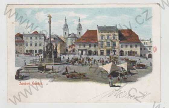  - Žamberk (Ústí nad Orlicí), náměstí, trh, kolorovaná, DA