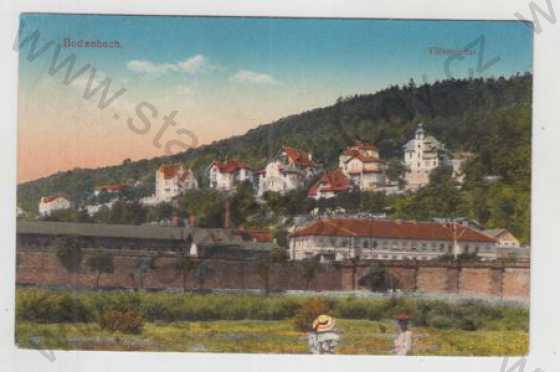  - Děčín (Bodenbach), částečný záběr města, vila, kolorovaná