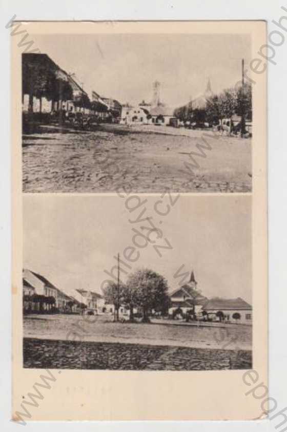  - Krásná hora nad Vltavou (Příbram), více záběrů, náves, náměstí