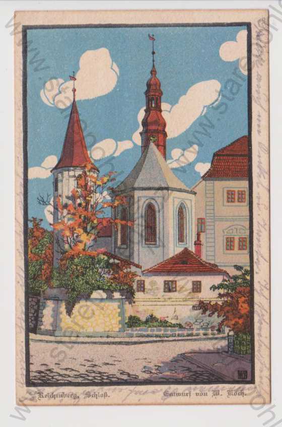  - Liberec (Reichenberg) - zámek, partie, kolorovaná