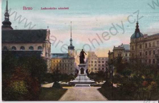  - Brno - Brünn, Lažanského náměstí, kolorovaná, litografie
