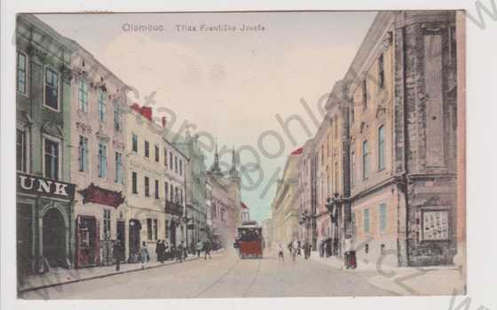  - Olomouc - Třída Františka Josefa, TRAMVAJ, kolorovaná