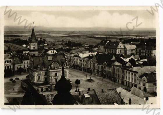  - Uničov Olomouc částečný záběr města náměstí z kostelní věže