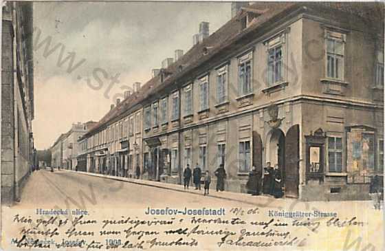  - Josefov - Josefstadt (Náchod) Hradecká ulice, litografie, kolorovaná, DA