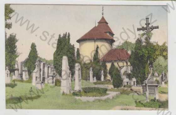  - Budeč (Kladno), kostel, hřbitov, kolorovaná