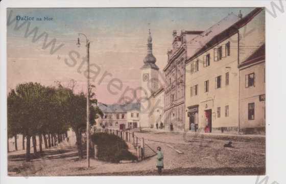  - Dačice na Moravě - horní část náměstí, Pod Lipkami, kolorovaná