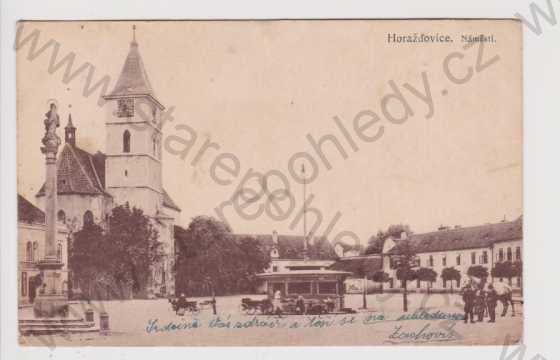  - Horažďovice - náměstí, kostel, kůň