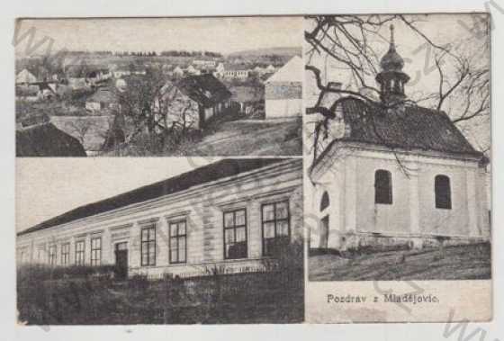  - Mladějovice (Olomouc), více záběrů, celkový pohled, kostel škola