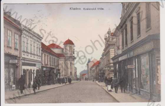  - Kladno - Královská třída, obchody, kolorovaná