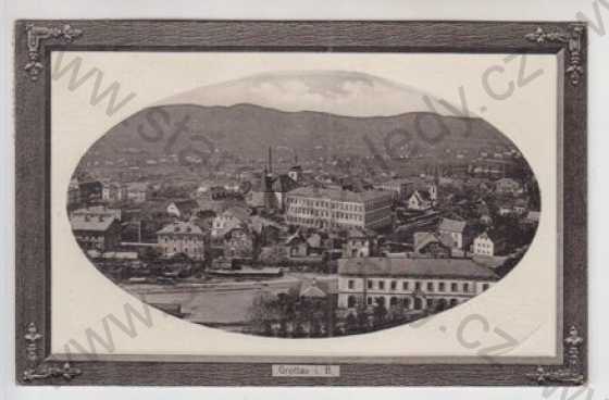  - Hrádek nad Nisou (Grottau) - Liberec, celkový pohled, plastická karta