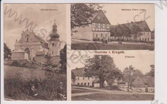  - Květnov (Quinau) - kostel, hostinec, střed obce