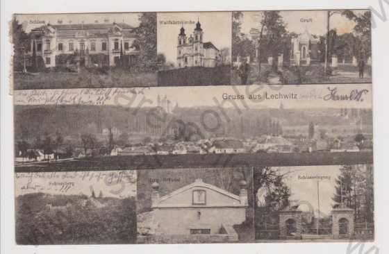  - Lechovice (Lechwitz) - celkový pohled, zámek, kostel, více záběrů