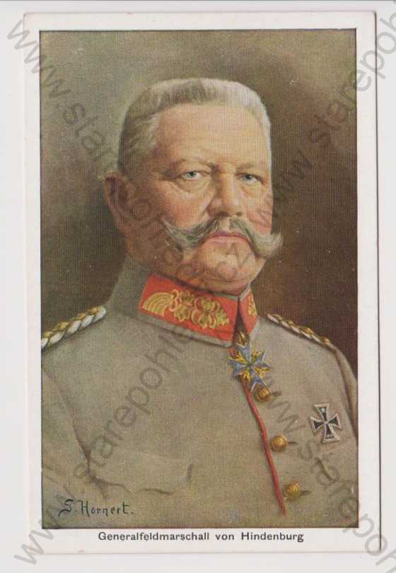  - Generalfeldmasrchall von Hindenburg - portrét, kolorovaná