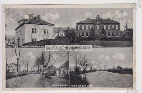  - Petřkovice (Petershofen) - škola, Odra, ulice, Ostrava 