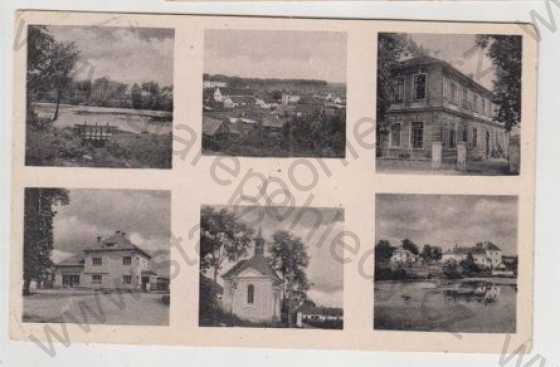  - Chřešťovice (Kreschowitz) - Písek, více záběrů, celkový pohled, rybník, kostel, pohled ulicí