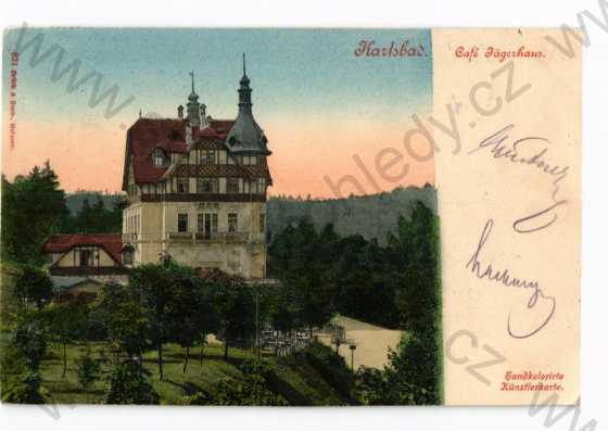  - Karlovy Vary, Café Jägerhaus,ruční kolorit, DA