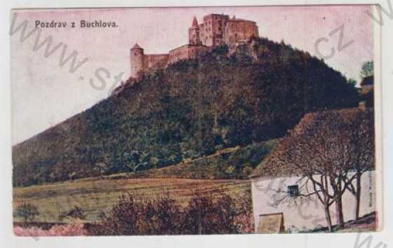  - Buchlov (Uherské Hradiště), hrad, kolorovaná