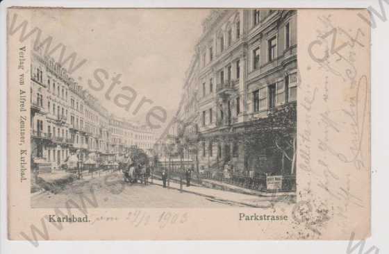  - Karlovy Vary (Karlsbad) - Parkstrasse, kůň, DA