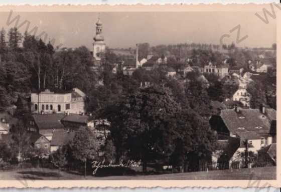  - Krásná Lípa (Děčín - Tetschen), částečný záběr města, kostel