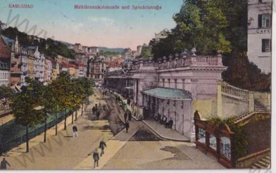  - Karlovy Vary - Karlsbad, kolonáda, kolorovaná, litografie