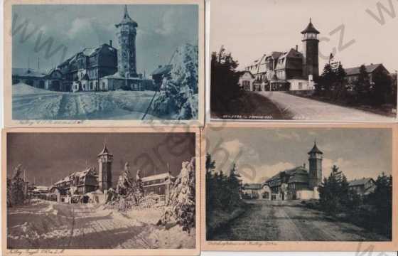  - 2x pohlednice: Klínovec - Keilberg (Karlovy Vary - Karlsbad), Krušné hory, rozhledna