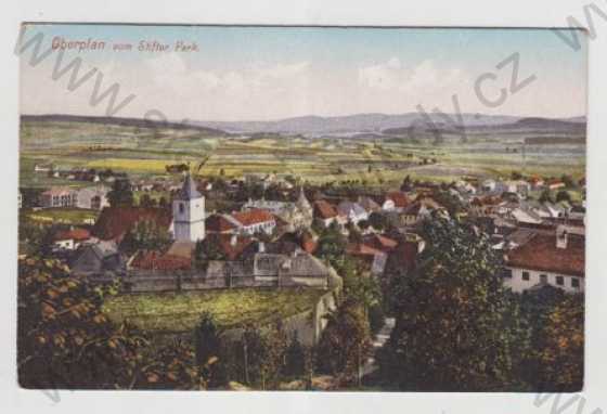  - Horní Planá (Oberplan) - Český Krumlov, celkový pohled, kolorovaná, foto J.Seidel