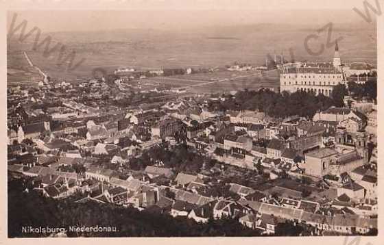  - Mikulov - Nikolsburg (Břeclav), celkový pohled, město, zámek