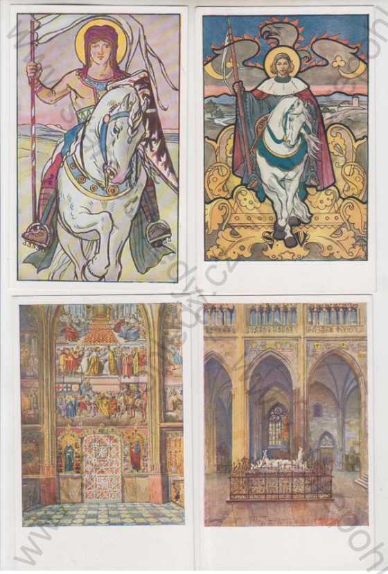  - 4x Výtvarné umění, Mikoláš Aleš, Fr. X. Margold, kolorovaná