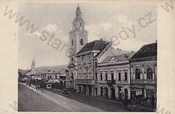  - Berehovo, Beregsas (Podkarpatská Rus), legiobanka, kostel, ulice, obchody