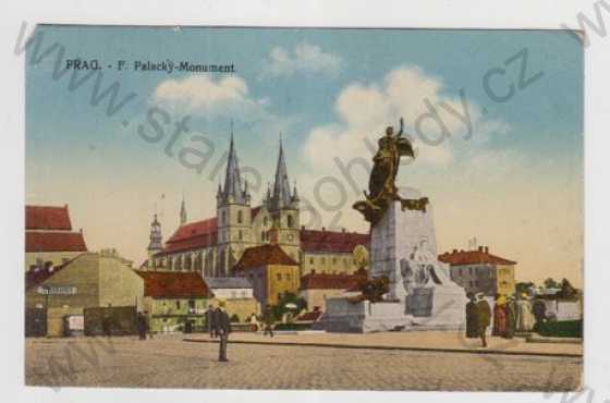  - Praha 2, Palackého náměstí, socha, kolorovaná