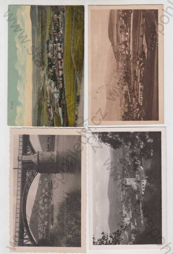  - 4x Beroun, celkový pohled, řeka, most, Fototypia-Vyškov